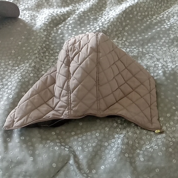 Calvin Klein Quilted Jacket Size L with Detachable Hoodie Tan - Picture 4 of 5